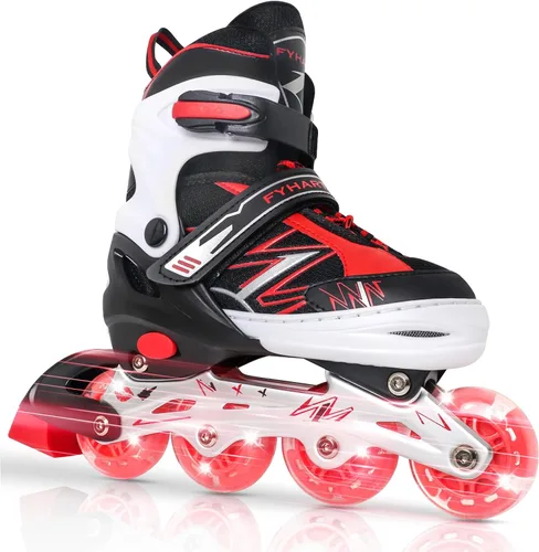 Patines en línea ajustables para niñas y niños principiantes, patines en línea con ruedas iluminadas para niños y jóvenes para deportes de interior