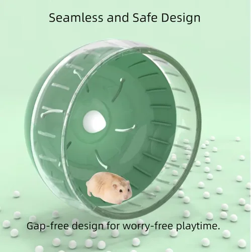 Miniatura 4 de MANON ROSA Rueda de hámster súper silenciosa y silenciosa con soporte ajustable para chinchillas jerbos ratones animales pequeños (M