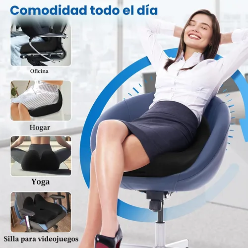 Miniatura 5 de CushZone Cojín de Asiento, Cojín de Asiento de Espuma Viscoelástica para Silla de Oficina para Sillas de Oficina/Automóvil/Viaje Largo/Silla de Negro