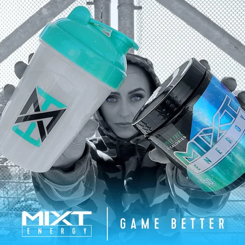 Miniatura 3 de MIXT Energy Botella agitadora, botella agitadora de 16 onzas, sin BPA y tecnología de mezcla de tapa (16 oz, negro)