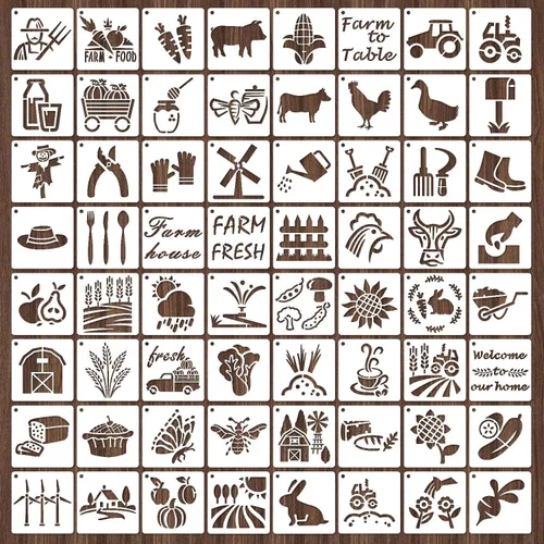 Miniatura 9 de 64 Piezas de Plantillas para Pintar, Plantillas de Animales Pequeñas Reutilizables, Plantillas de Arte y Manualidades para Pintar sobre Madera