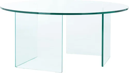SAFAVIEH Home Collection Bexon Mesa de centro redonda de vidrio templado transparente