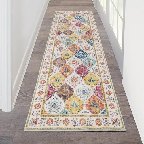 Miniatura 47 de HEBE Alfombra Pasillo 2'x10' Lavable Vintage Desgastada Alfombras de Área Antideslizante Alfombra de Lavandería Boho Alfombras de Piso para Pasillos
