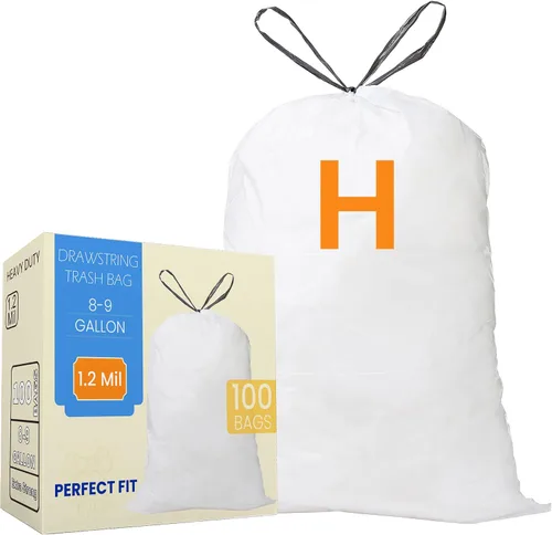 Miniatura 10 de Code H - Bolsas de basura resistentes con cordón de 8 a 9 galones compatibles con simplehuman Code H - Bolsas de basura de 8-9 galones