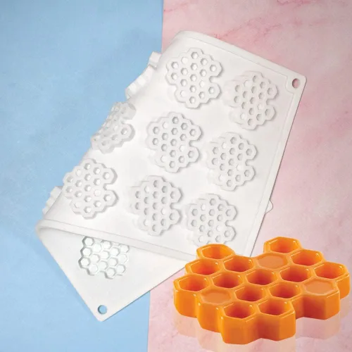 Miniatura 6 de Moldes de silicona de 15 cavidades para panal de abeja de chocolate, molde de panal de abeja de silicona para fondant, moldes de silicona para panal