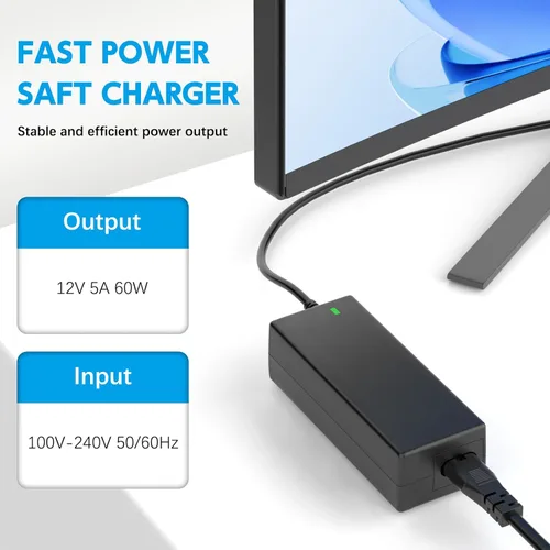 Miniatura 2 de Cable de alimentación de 12 V compatible con monitor Dell de 22 pulgadas, 23 pulgadas, 24 pulgadas, 27 pulgadas, S2316H, S2316M, S2340L, S2340M