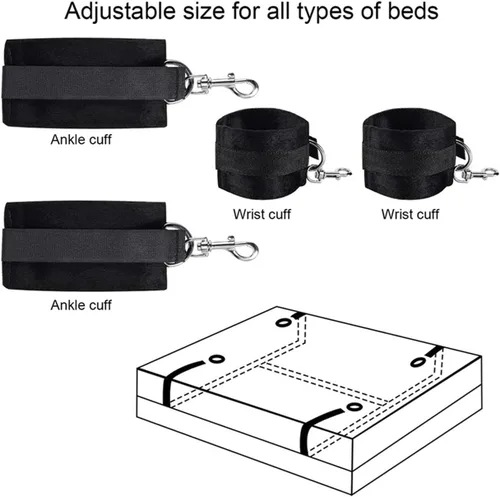 Miniatura 7 de Lazos sexuales para tobillos y muñecas para adultos, correas de cama tamaño King para colchón, cuerda de servidumbre y cuerda, pulseras sexuales