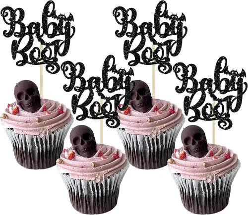 Miniatura 13 de Gyufise 1 pieza de decoración de pastel de cumpleaños con purpurina montada de terror clásico de Halloween para temática de terror sangriento