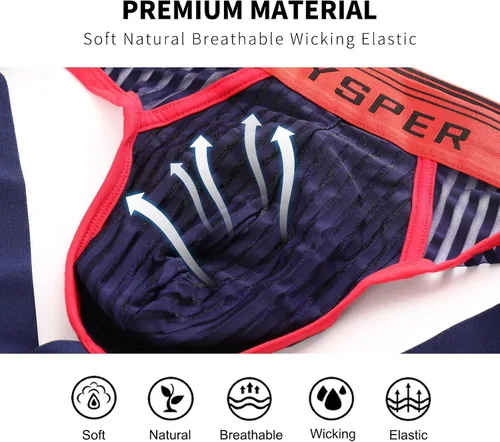 Miniatura 33 de SKYSPER Jock Strap Athletic Supporter para hombres Sexy Jockstrap Ropa interior masculina