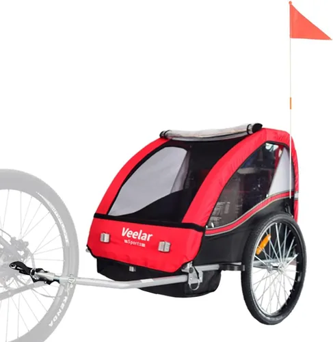 Miniatura 8 de Veelar - Remolque de bicicleta deportiva para 1 o 2 niños pequeños, portabicicletas