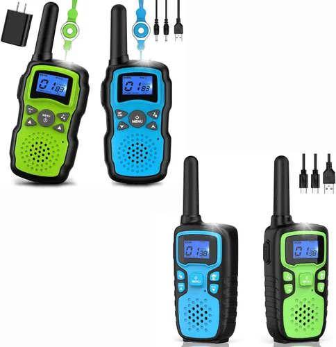 Wishouse Walkie Talkies para niños y adultos de largo alcance recargable, regalo de cumpleaños de Navidad para niños y niñas de 3, 4, 5, 6, 7, 8, 9,