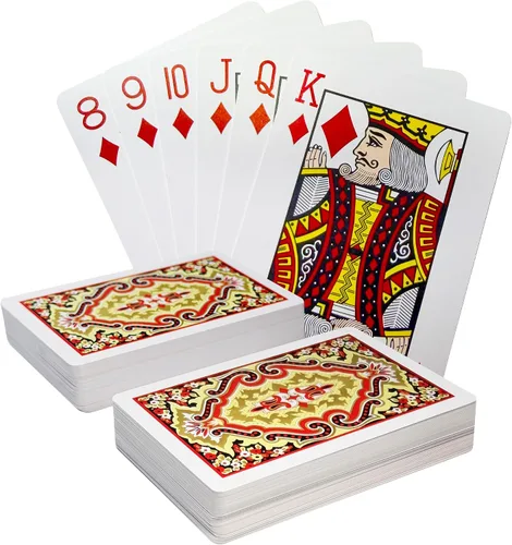 Miniatura 9 de Naipes de plástico, 2 paquetes de barajas de póquer impermeables, lavables y duraderas 2 paquetes, plástico, impermeable, pintas grandes