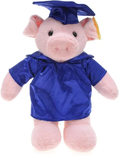 Miniatura 8 de Plushland Juguetes de peluche de cerdo, regalos para el día de graduación, texto personalizado, nombre o logotipo de tu escuela en el vestido, lo