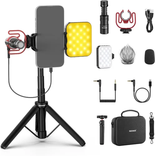 Miniatura 14 de NEEWER Palo selfie con obturador Bluetooth remoto desmontable, trípode de viaje plegable ligero para iPhone para vlogs de YouTube/TikTok