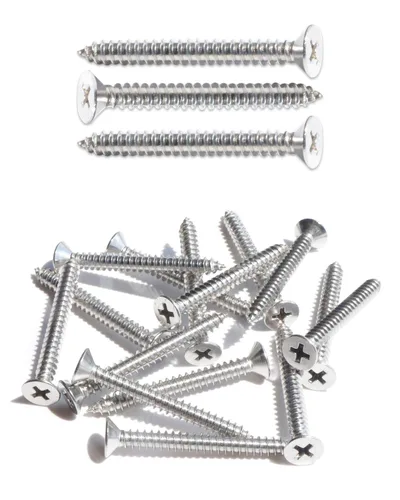 Miniatura 14 de 50 tornillos de madera Phillips de cabeza plana inoxidable #4 x 1-1/4" (32 mm) 18-8 (304) tornillos autorroscantes avellanados de acero inoxidable