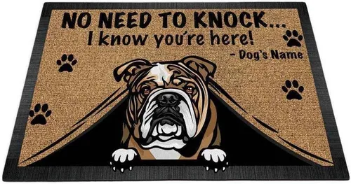 Miniatura 9 de Felpudo personalizado para amantes de los perros, diseño de pastor alemán, No Need to Knock I Konw You're Here, 27.5 x 17.7 pulgadas German Shepherd