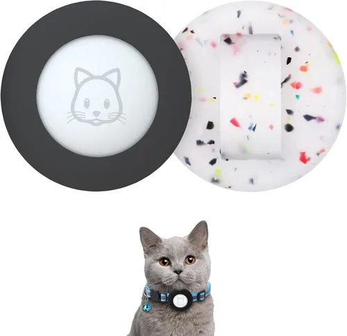 Miniatura 8 de SimpleThings Air-tag - Soporte para collar de gato, funda protectora de silicona para mascotas para Air-tag, paquete de 2 fundas impermeables