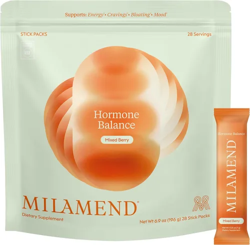 Miniatura 14 de Milamend Equilibrio Hormonal para Mujeres 40:1 Myo-Inositol D-Chiro Inositol Suplemento + CoQ10, ALA y Aminoácidos – Fertilidad, Apoyo Ovarico