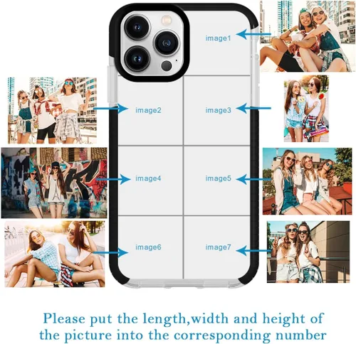 Miniatura 2 de Funda de teléfono personalizada para iPhone 14 Pro Max personalizada con collage de múltiples imágenes, resistente a los golpes, funda protectora