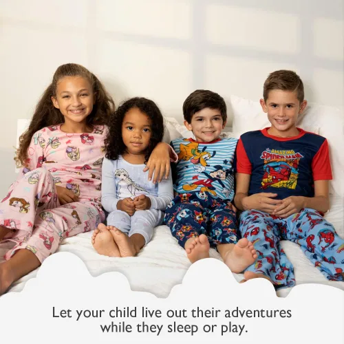 Miniatura 2 de Disney Mickey & Minnie Mouse - Paquete de 2 pijamas de una pieza de algodón sin pies, ajuste ceñido, suave y lindo para niños