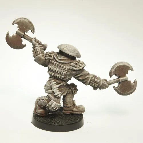 Miniatura 4 de Stonehaven Half-Orc Warlord - Figura de peltre sin plomo de 1.772 in, escala de 1.102 in, sin pintar, fabricada en Estados Unidos