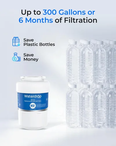 Miniatura 9 de Waterdrop MWF NSF 53&42 Filtro de agua para refrigerador, compatible con GE SmartWater MWF, MWFINT, MWFP, MWFA, GWF, HDX FMG-1, GSE25GSHECSS