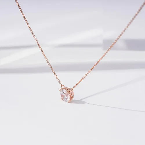 Miniatura 6 de Tienda Collection Sterling Silver Solitaire Pendant Necklace with Round Cut Infinite Elements Cubic Zirconia Round Solitaire Pendant