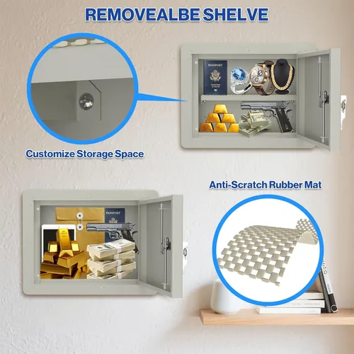 Miniatura 6 de POCHAR Caja de seguridad de pared pequeña con adhesivo para disfraz, caja fuerte entre los pernos para el hogar, la oficina, almacenamiento oculto