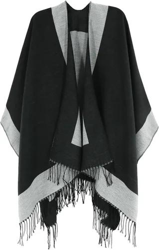Miniatura 114 de Poncho chal para mujer, suéteres suaves y cálidos para mujer, parte delantera abierta, poncho de viaje para otoño, invierno y primavera