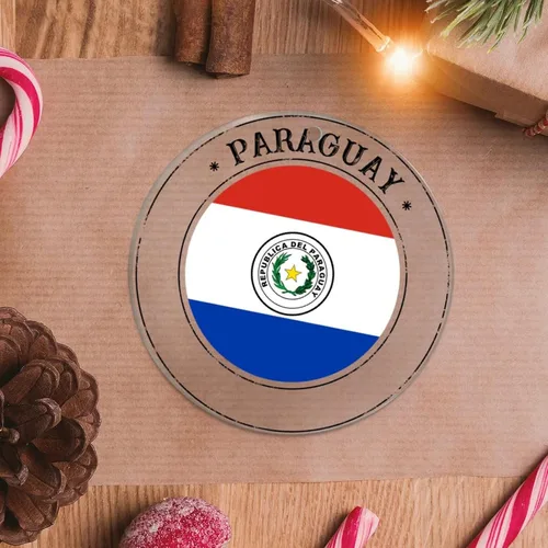 Miniatura 12 de Adorno de Navidad redondo de acrílico transparente de San Cristóbal y Nieves con la bandera nacional de San Cristóbal y Nieves, regalo de Navidad