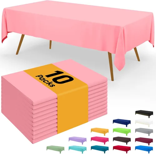 Miniatura 76 de Smiry - Juego de 6 manteles desechables, 54 x 78 pulgadas, manteles impermeables rectangulares para fiestas, cubierta de mesa de plástico