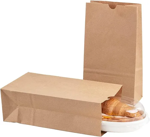 Miniatura 10 de Restaurantware Bag Tek - Bolsas de papel de 2 libras, 100 bolsas de almuerzo desechables, pequeñas para almuerzos, sándwiches y aperitivos, bolsas