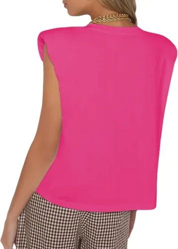 Miniatura 3 de SOFIA'S CHOICE Camiseta sin mangas con cuello redondo y cuello redondo para mujer