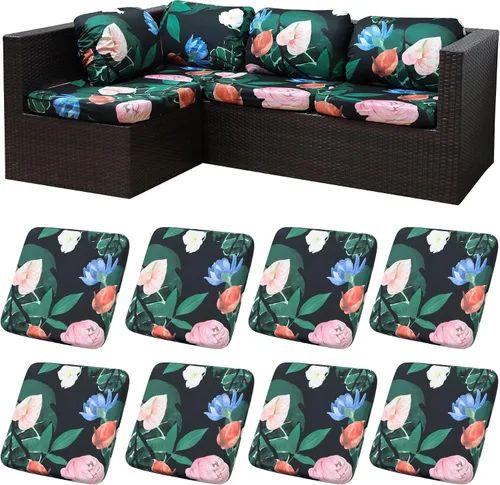Miniatura 42 de Fundas de cojín de patio, fundas de cojín para exteriores, fundas de cojín elásticas de repuesto, protectores de muebles lavables y reutilizables