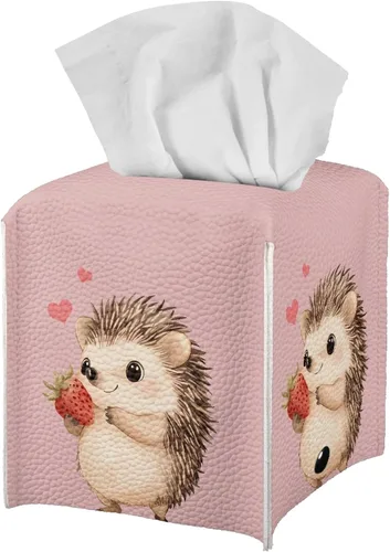 Miniatura 31 de ZFRXIGN Caja de pañuelos de hongos estética, funda cuadrada de piel sintética, organizador con cinturón inferior para tocador, encimera, mesita