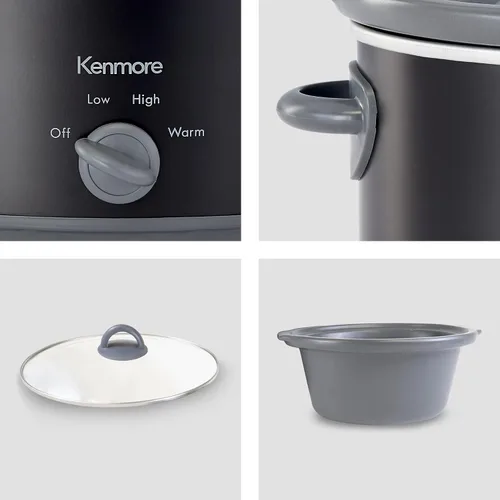 Miniatura 4 de Kenmore 88918 Olla de cocción lenta de 5 cuartos de galón en negro