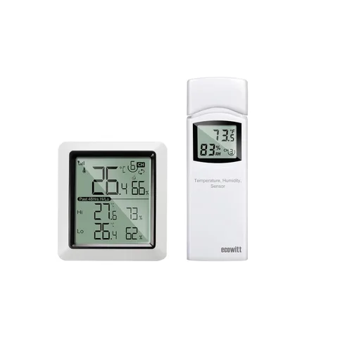 Miniatura 9 de ECOWITT WN31 - Termómetro inalámbrico multicanal y sensor de higrómetro, medidor de temperatura y humedad con pantalla LCD, interruptores