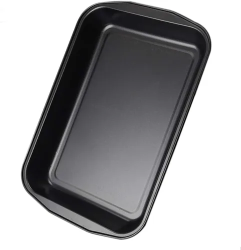 Miniatura 8 de Molde antiadherente de acero al carbono rectangular grande negro para hornear horno, 17 pulgadas