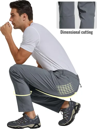 Miniatura 7 de SPECIALMAGIC Pantalones de golf para hombre, elásticos, ajustados, ligeros, con bolsillos con cremallera