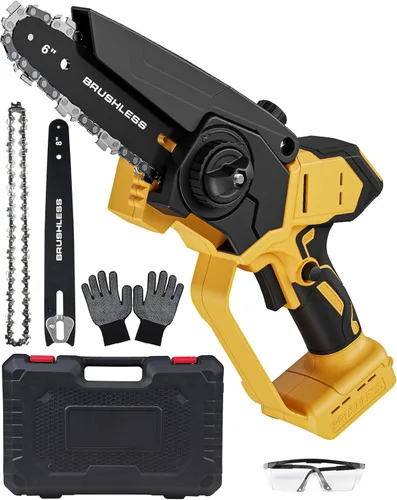 Mini motosierra inalámbrica para batería Dewalt de 20 V máximo, 8 pulgadas y 6 pulgadas, motosierra 2 en 1 con motor sin escobillas y engrasador