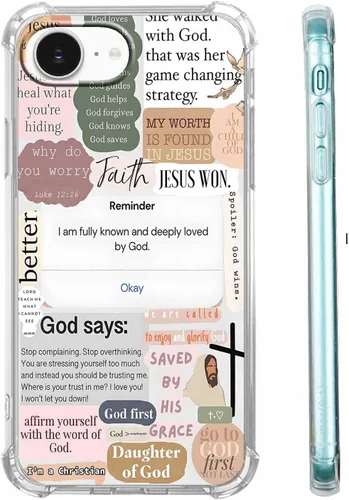 Miniatura 24 de Funda para Celular con Versículos de la Biblia, Colocación de Citas Cristianas de Jesús, Diseño Collage, Funda Protectora Suave de TPU de Moda