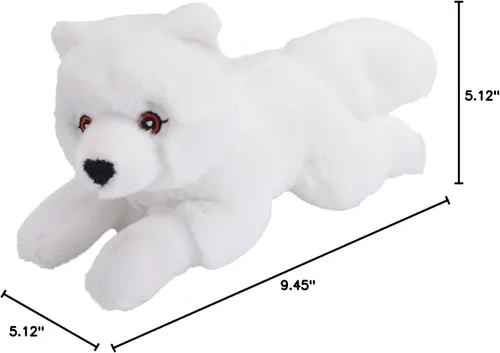 Miniatura 2 de Wild Republic Ecokins Mini, zorro ártico, animal de peluche, 8 pulgadas, regalo para niños, juguete de peluche, hecho de botellas de agua recicladas
