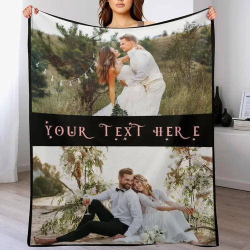 Miniatura 43 de M YESCUSTOM Manta personalizada con imagen y texto, manta personalizada de collage de fotos, mantas de vellón personalizadas para regalo de 1 imagen