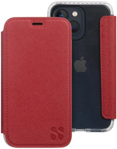 Miniatura 19 de SafeSleeve Funda de piel tipo cartera desmontable para iPhone 14 con bloqueador EMF para teléfono celular con 3 tarjeteros y soporte ajustable
