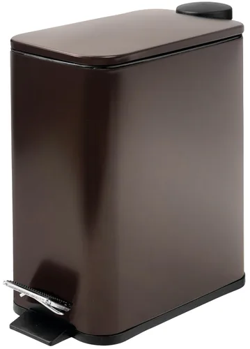 Miniatura 9 de Bote de basura pequeño de acero inoxidable con tapa y pedal de escalón, cubo de basura de cierre suave de 6 litros/1.6 galones con cubo