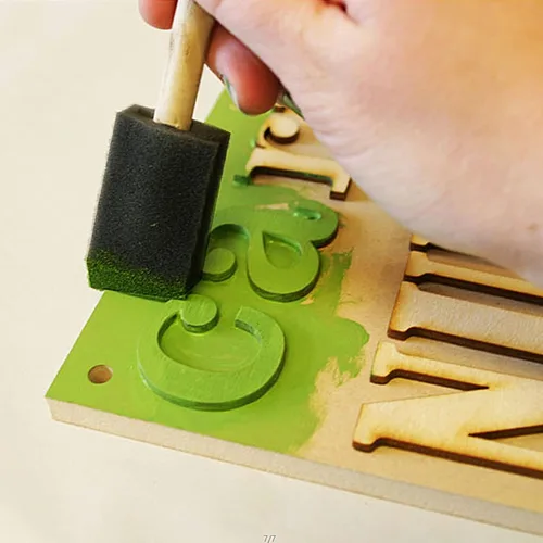 Miniatura 7 de Paquete de 100 pinceles de espuma de 2 pulgadas, pinceles de espuma a granel con mango de madera, esponja para pintura, acrílicos, manchas, Paquete