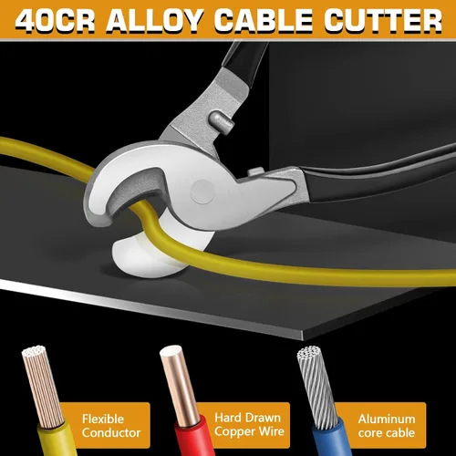 Miniatura 5 de Herramienta de prensado hidráulico, kit de herramientas de crimpado de alambre hidráulico de 16 toneladas con cortador de cables y 13 pares