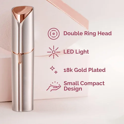 Miniatura 2 de Removedor de vello facial para mujer, dispositivo de depilación sin dolor portátil para mujer para labio, barbilla con USB recargable, oro rosa