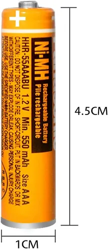 Miniatura 2 de Paquete de 4 baterías recargables AAA NI-MH 1.2V 550mAh HHR-55AAABU AAA para teléfonos inalámbricos Panasonic