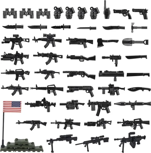 Miniatura 13 de Paquete de armas militares, 24 piezas de accesorios del Reino Unido, kits de juguetes, equipo del ejército, armas de la Segunda Guerra Mundial
